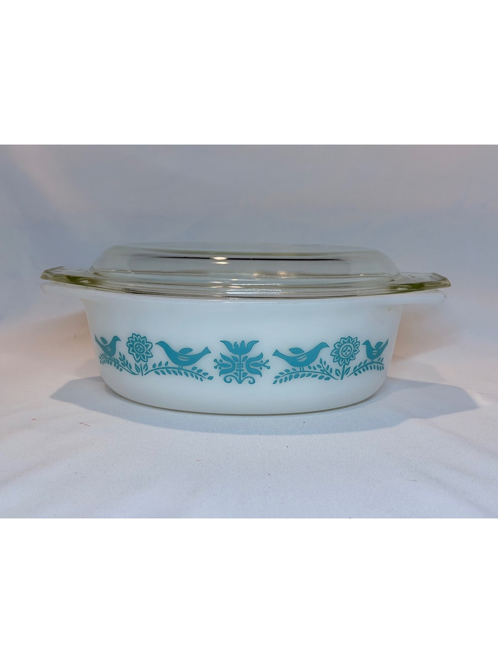 Vintage Pyrex Bluebird Promotional Casserole 043 1.5 Qt With Lid